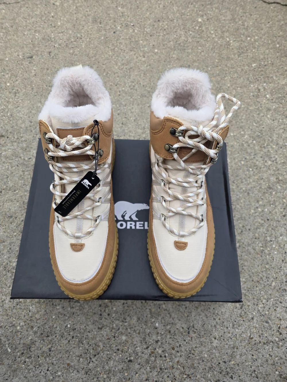 SOREL ONA Women's Beige & Tan Waterproof Winter Boots Size 12